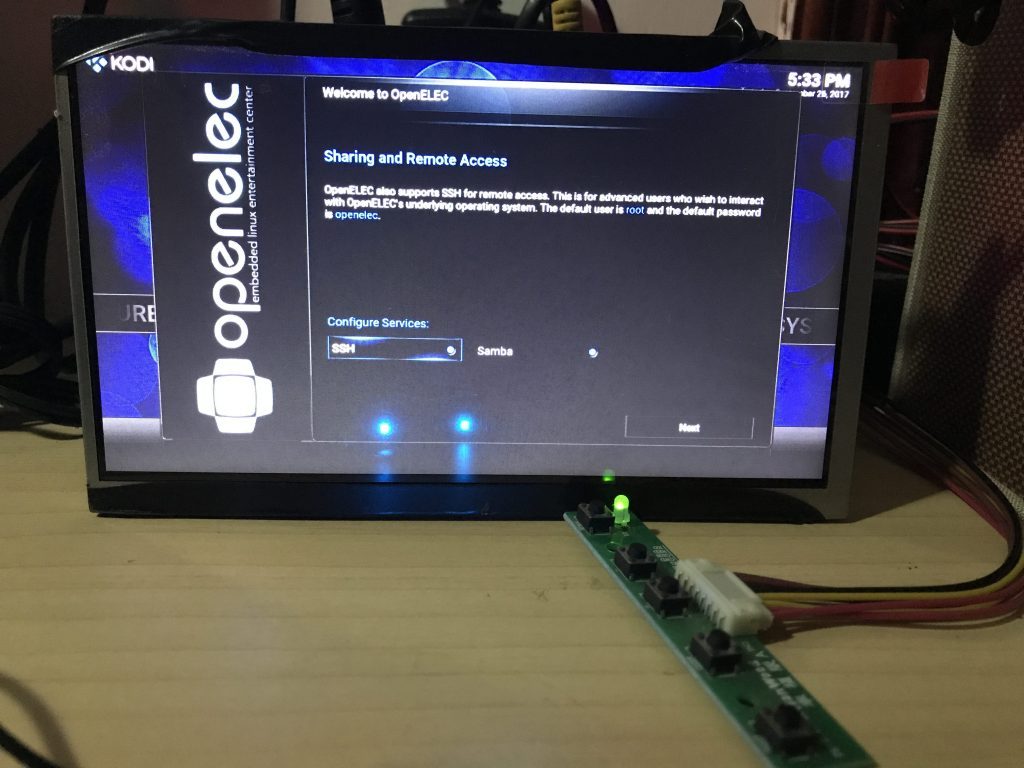 Chọn mở SSH trên OpenElec