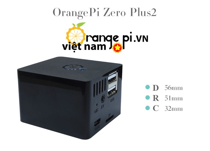 Vỏ Orange Pi Zero Plus 2 có gắn Extension