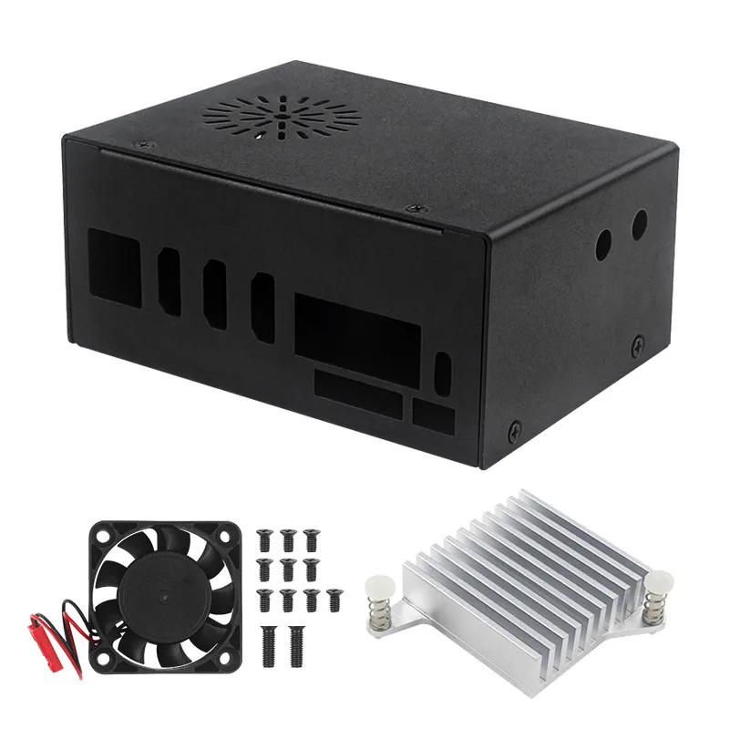 Vỏ sắt lắp ghép cho Orange Pi 5 Plus (kèm tản nhiệt và quạt)