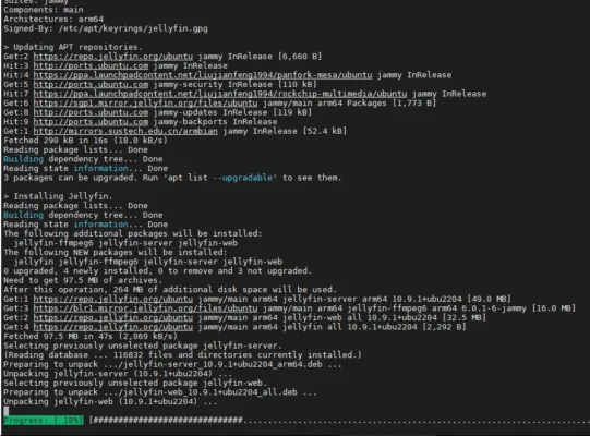Quá trinh cài được tiến hành