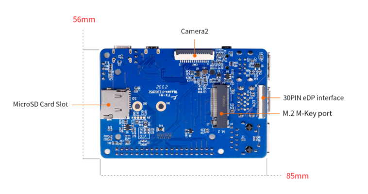 Orange Pi CM4 Base Board - Mặt sau