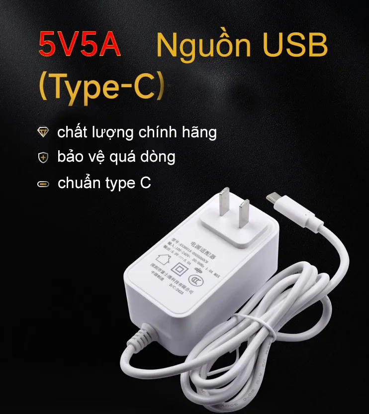 Nguồn USB type C 5v 5A chính hãng