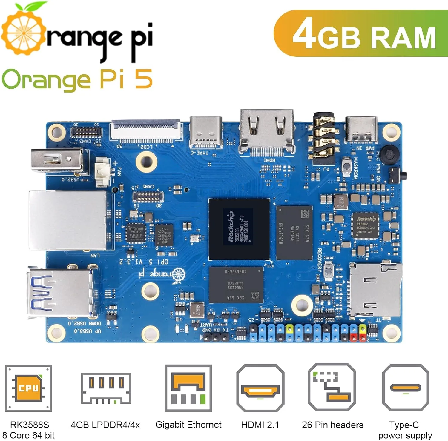 Orange Pi 5 RAM 4GB